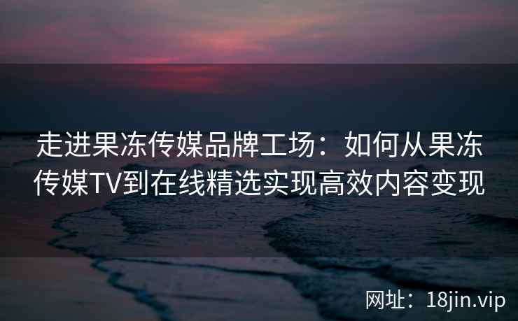 走进果冻传媒品牌工场：如何从果冻传媒TV到在线精选实现高效内容变现