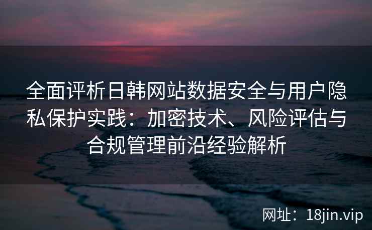 全面评析日韩网站数据安全与用户隐私保护实践：加密技术、风险评估与合规管理前沿经验解析