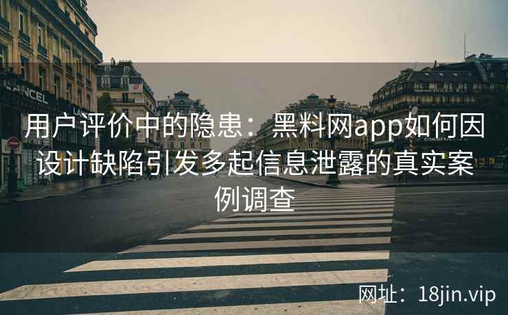 用户评价中的隐患：黑料网app如何因设计缺陷引发多起信息泄露的真实案例调查